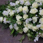 Beautiful White Rose Casket Spray