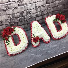 Dad Rose Spray Letter Tribute and Edge